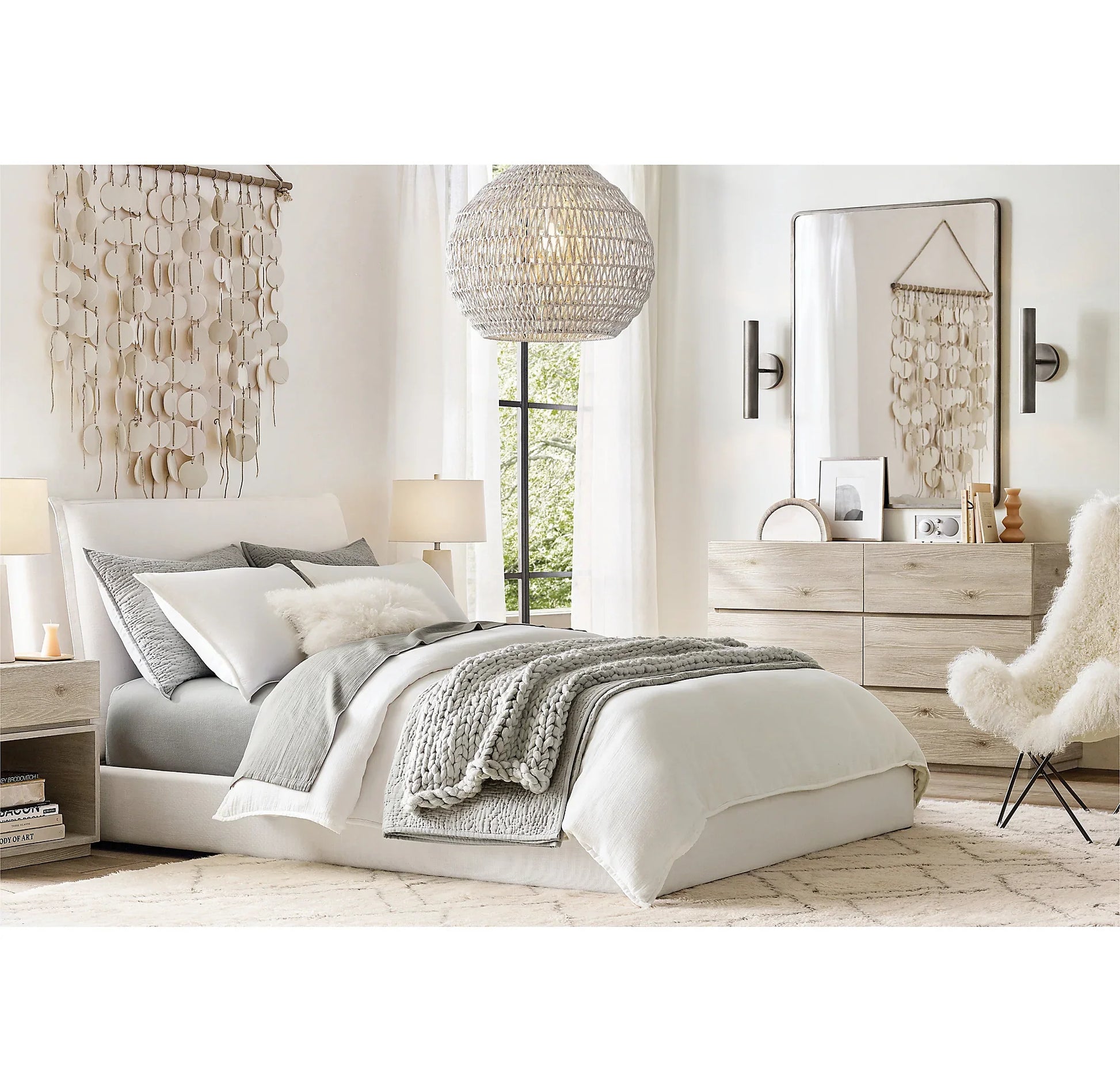 Sloane Upholstered Bed – Modern Slipcovered Berkshire Leather Platform Bed