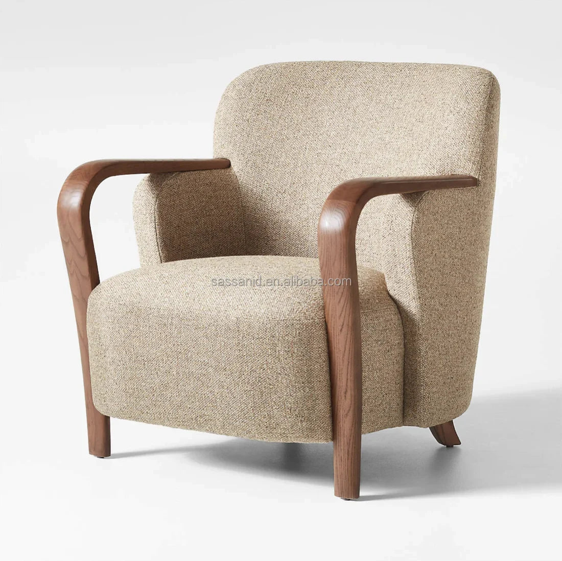 Contemporary Armchair – Midcentury Solid Oak Statement Piece | 1601024335152