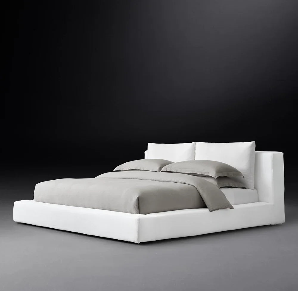 Cloud Platform Bed – Contemporary Slipcovered Design in Linen/Velvet
