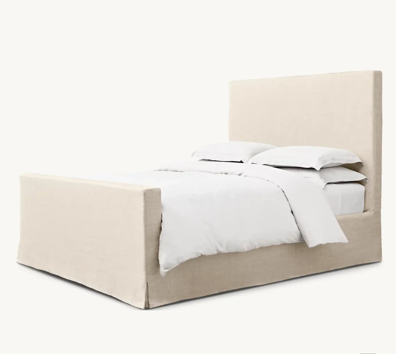 Parsons Slipcovered Bed – Classic American Sand Linen Platform Frame | 82915-445
