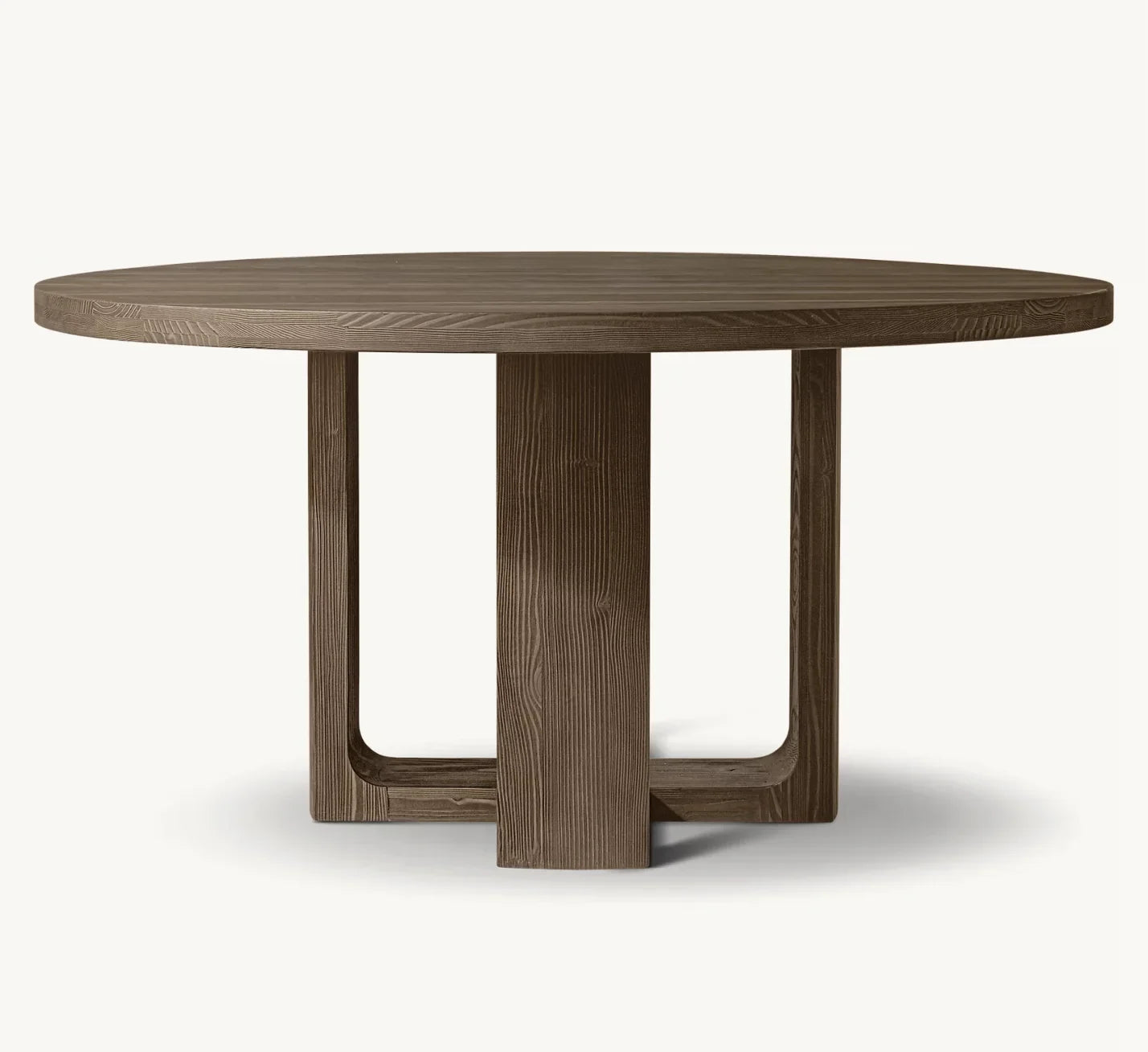 Round Dining Table – Sculptural Shagreen Texture in Douglas Fir – Contemporary | 1601300911945