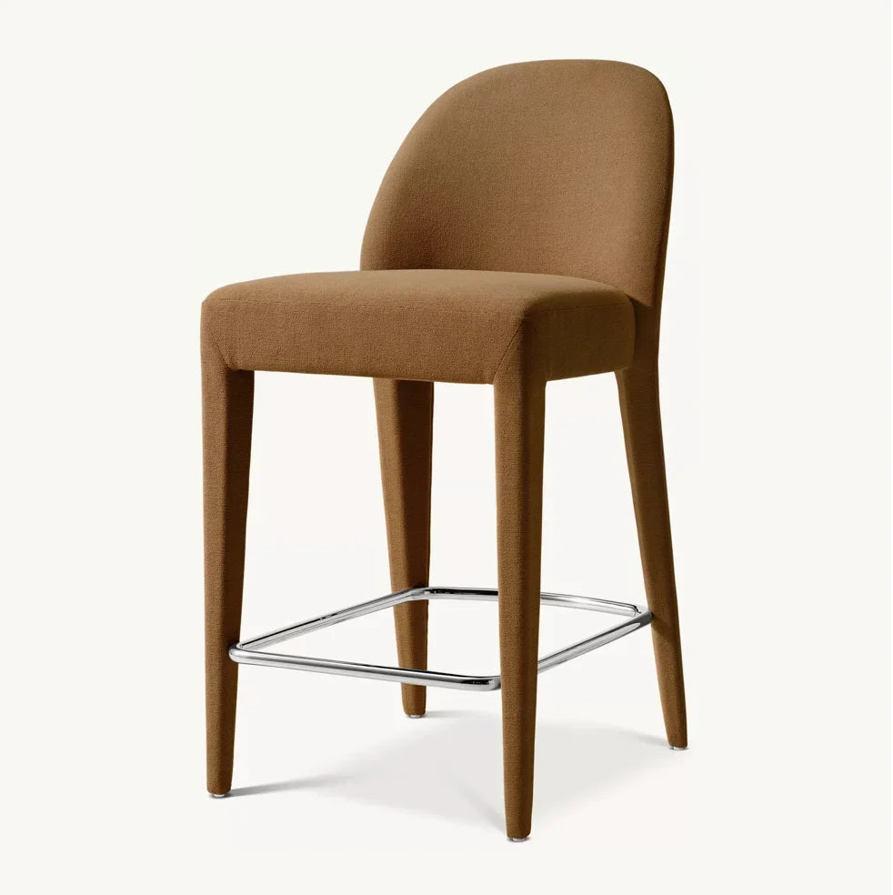 Dining Stool – Isabella Hand-Upholstered Performance Fabric Modern Belgian Design