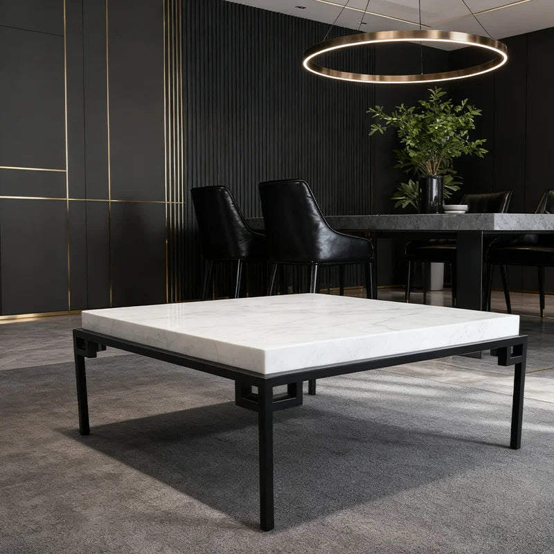 Luxury Square Marble Coffee Table Modern Italian Style for Villa