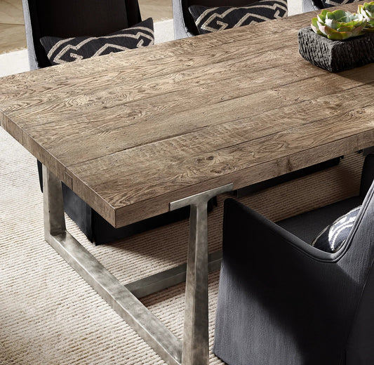 Industrial Extension Dining Table – T-Brace Solid Oak – Statement Piece
