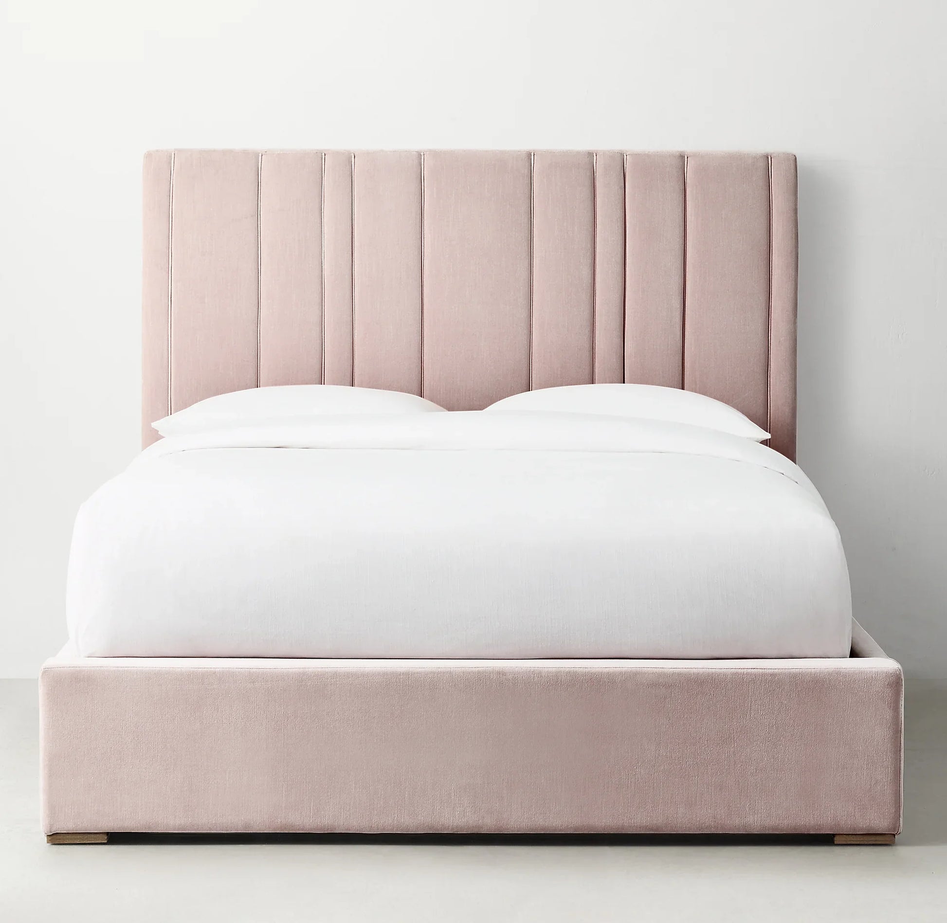 Teagan Upholstered Platform Bed – Tufted Pink Berkshire Leather Statement Piece