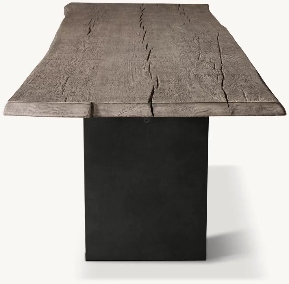 Dining Table Live-Edge Oak – Contemporary Handcrafted Rectangular Statement Piece