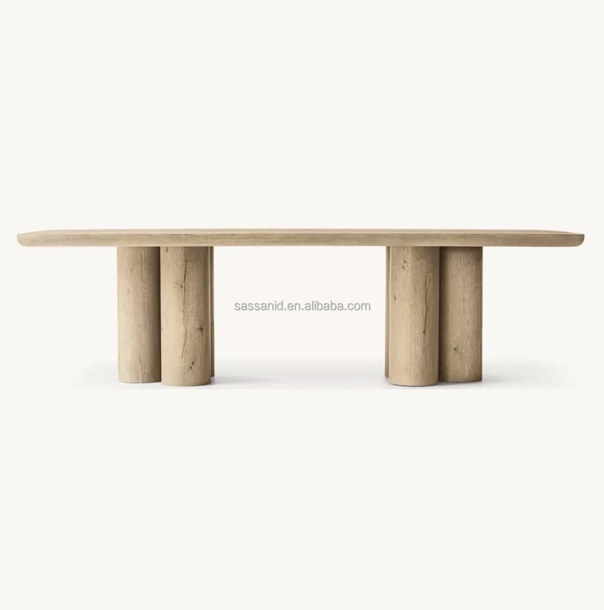 Oslo Rectangular Dining Table – Solid Oak Cylinder Base – Contemporary Designer
