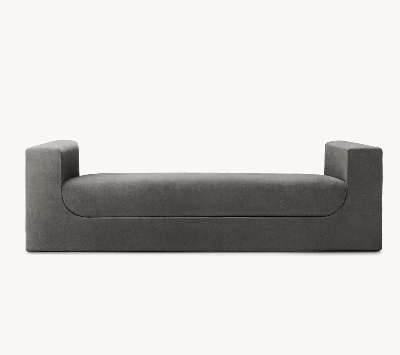 Sculpture Bench with Postmodernist Silhouette – Velvet Upholstery by Italian Design