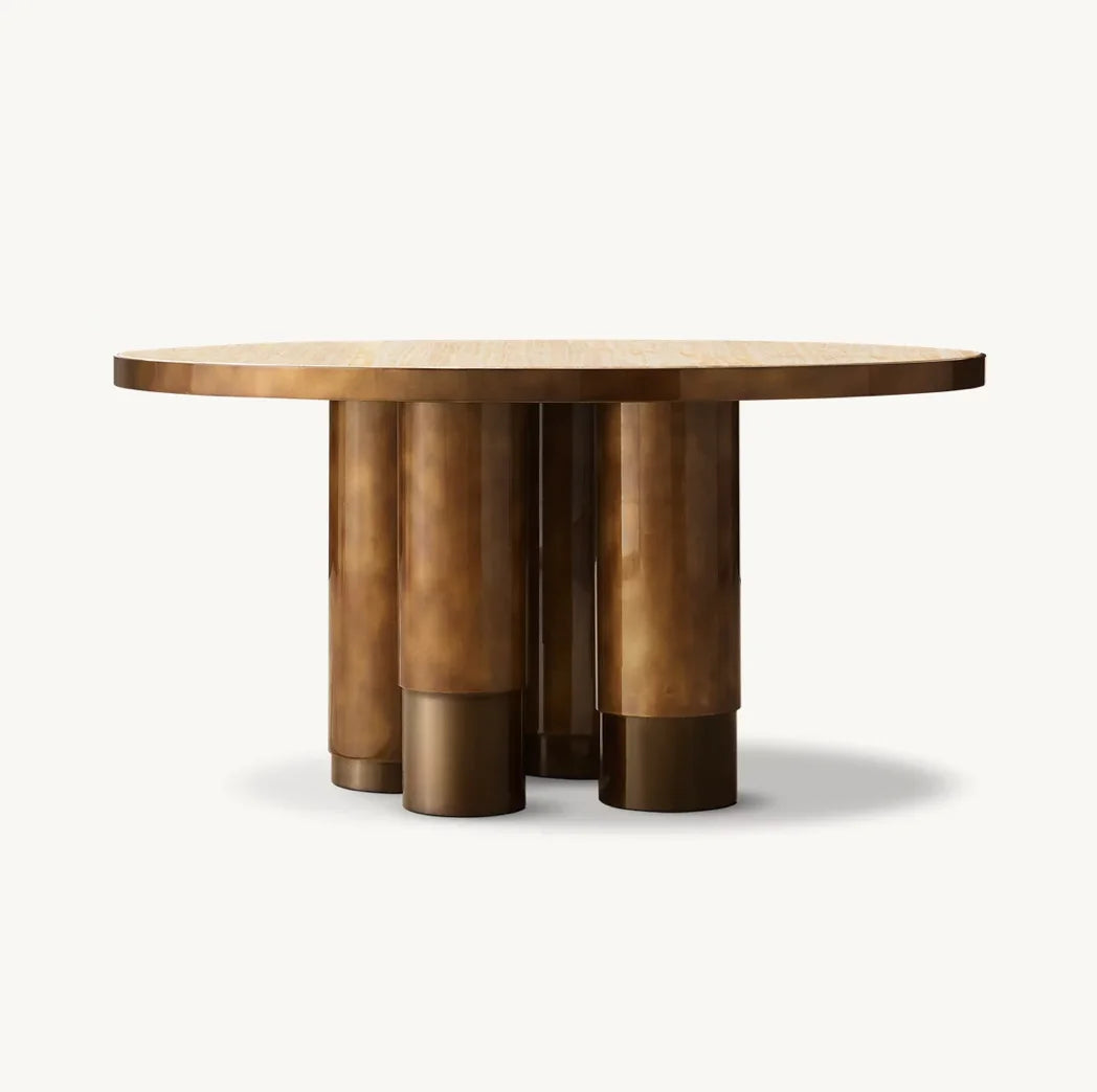 Round Onyx Dining Table 152cm – Luxury Mid-Century Statement Piece