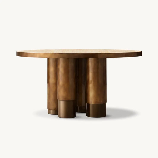 Round Onyx Dining Table 152cm – Luxury Mid-Century Statement Piece