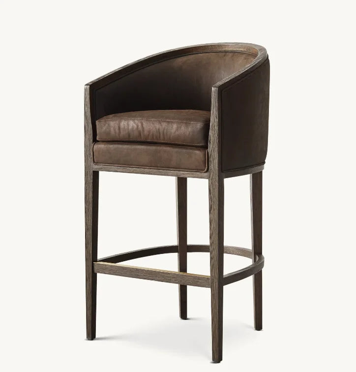 Bar Stool – Dixon Midcentury Plank Arms & Solid Oak Statement Piece