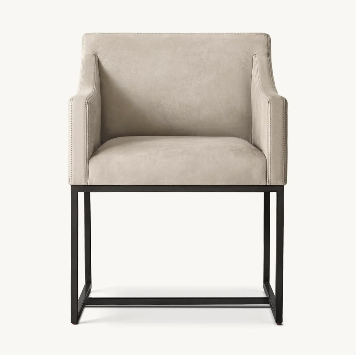 Dining Armchair Emery Slope Arm – Leather Oak Designer Midcentury