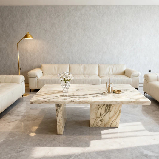 Modern Minimalist Marble Coffee Table Elegant Luxury Italian Style for Villa