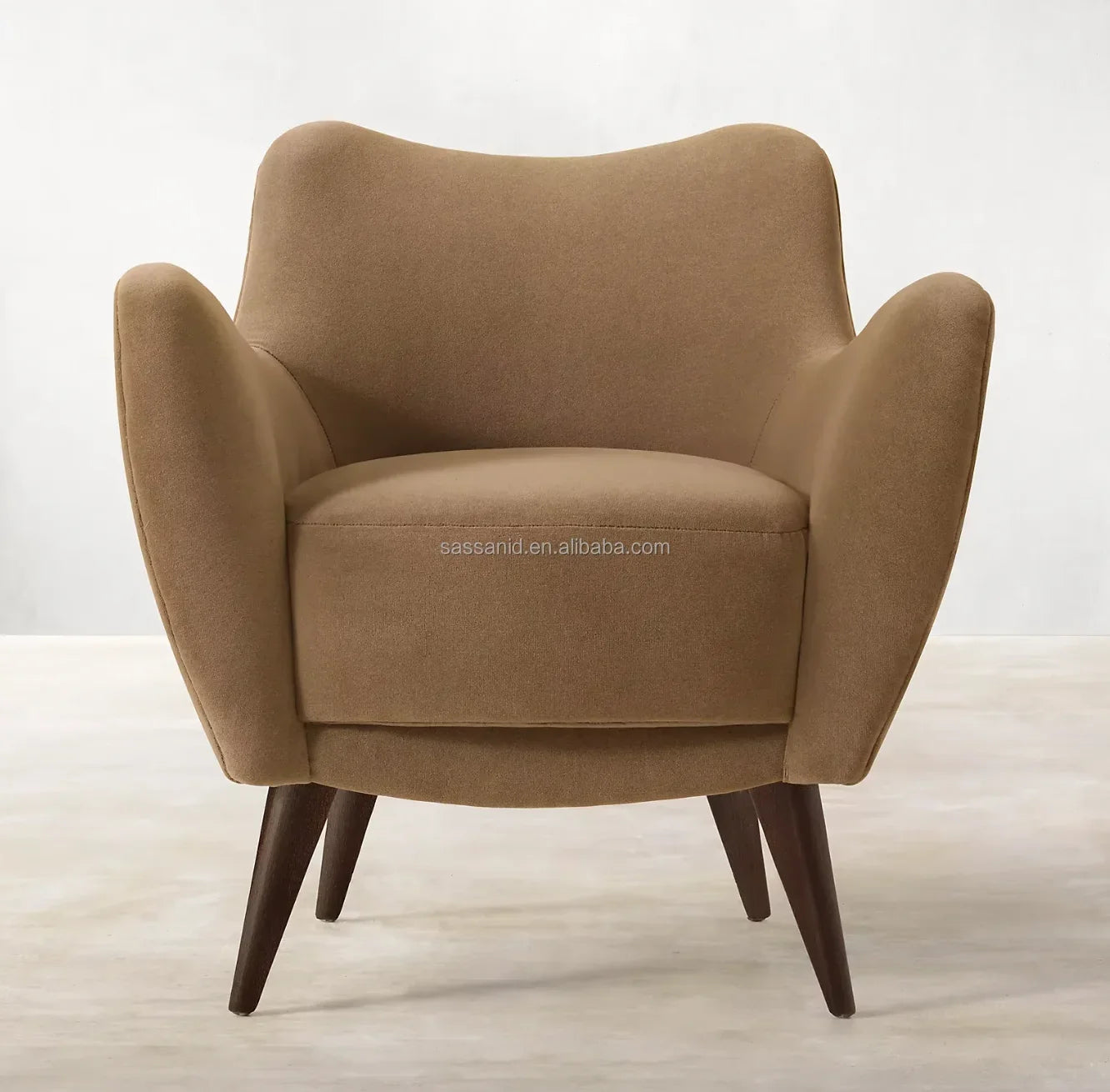 Midcentury Italian Lounge Chair 30.5in – Upholstered Fabric Statement Piece
