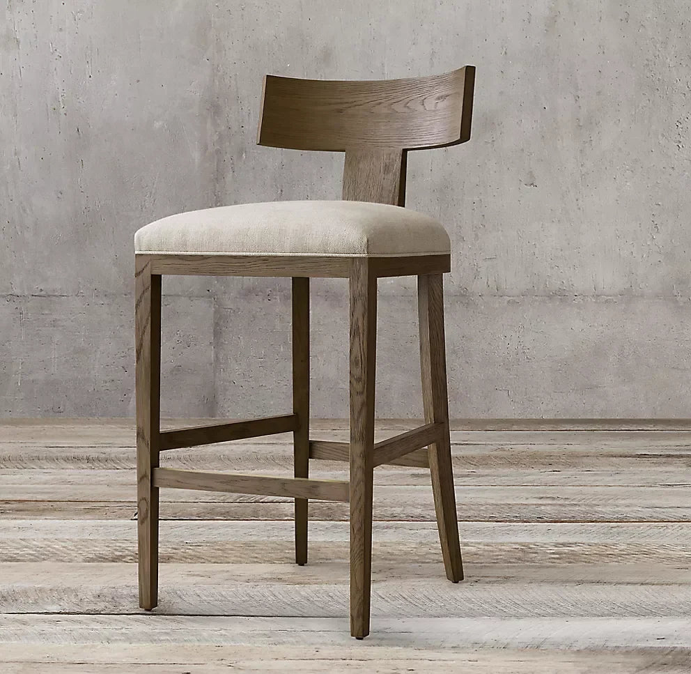 Minimalist Solid Oak Bar & Counter Stool – Contemporary Mid-Century Statement Piece
