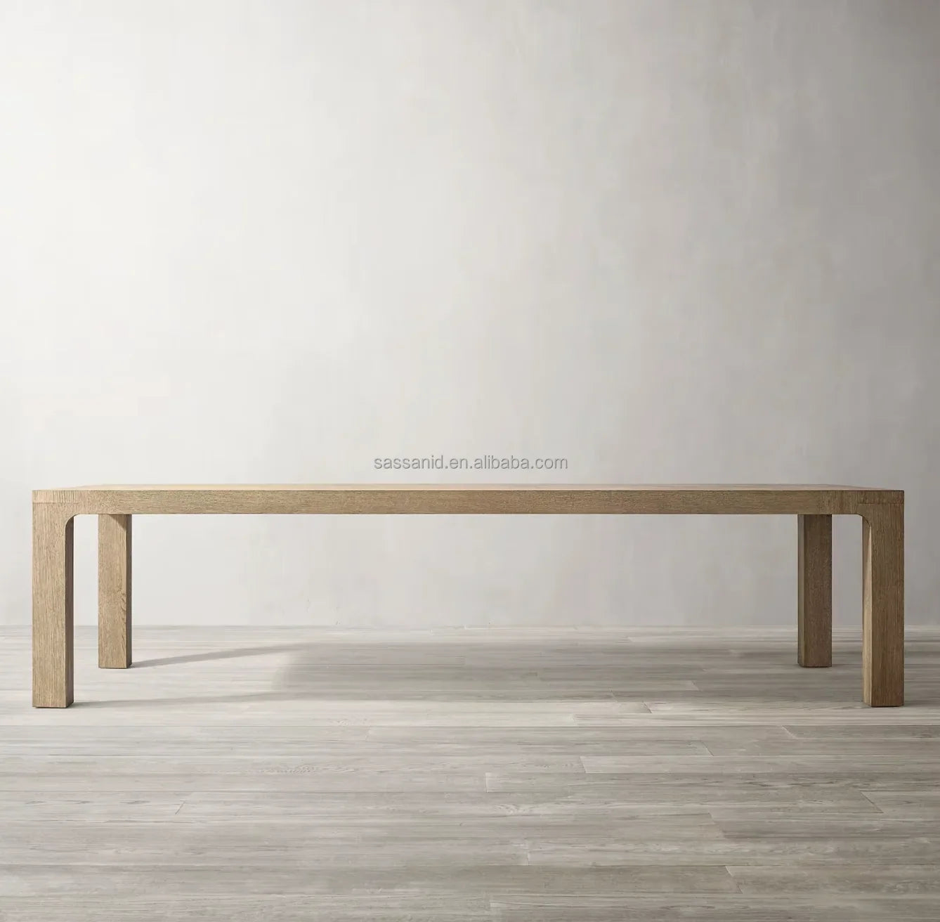French Contemporary Rectangular Dining Table – Solid Oak Statement Piece