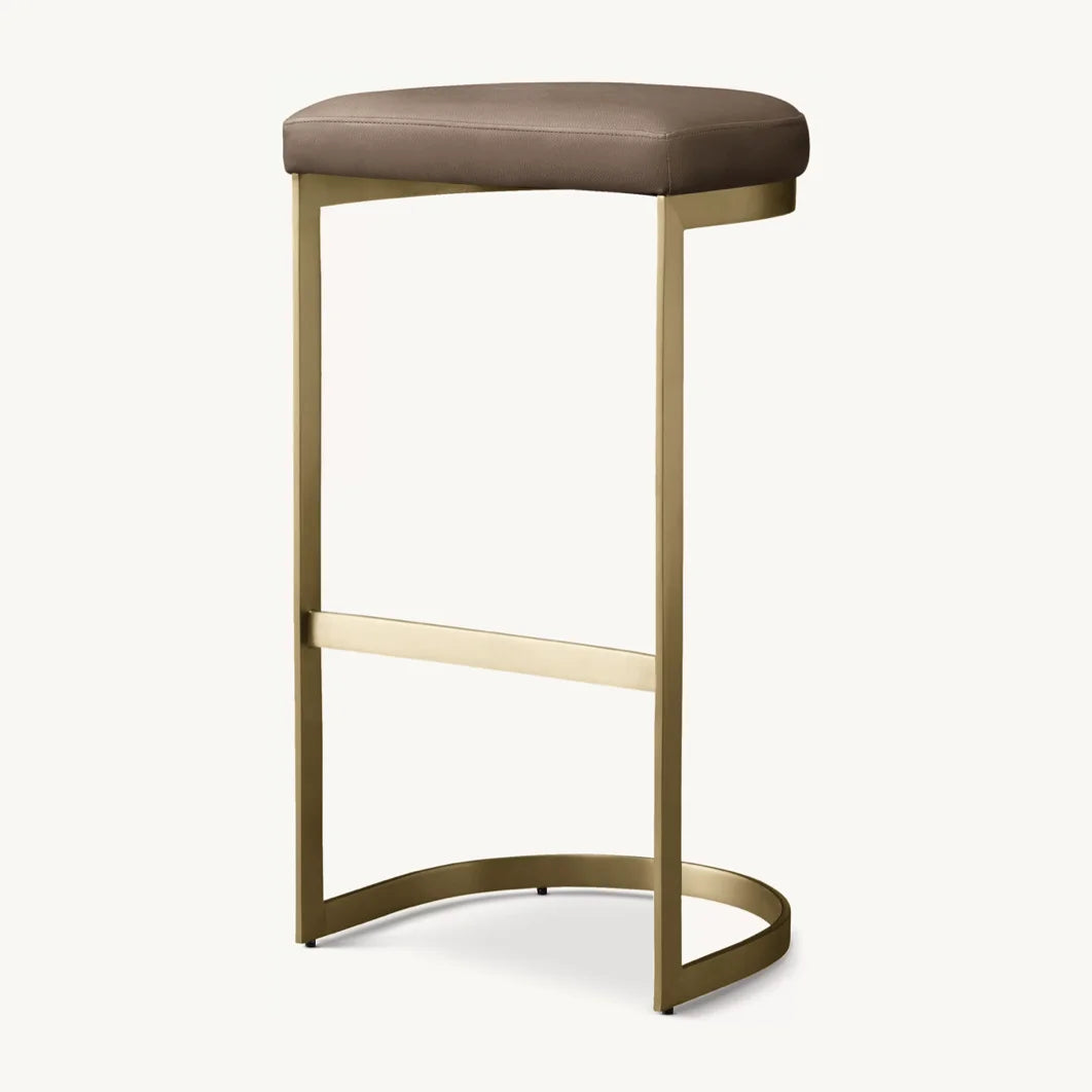 Italian Designer Bar Stool – Polished Stainless Steel Luxury Counter Stool