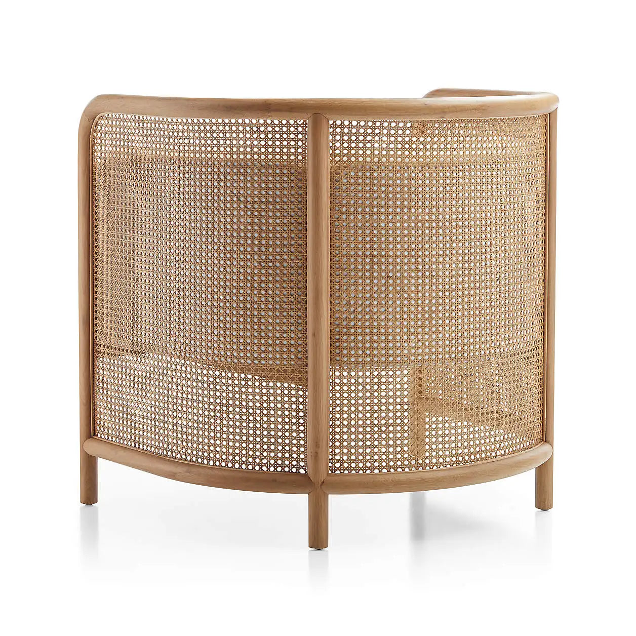 Cane Back Accent Chair – Natural Oak Frame with Performance Fabric