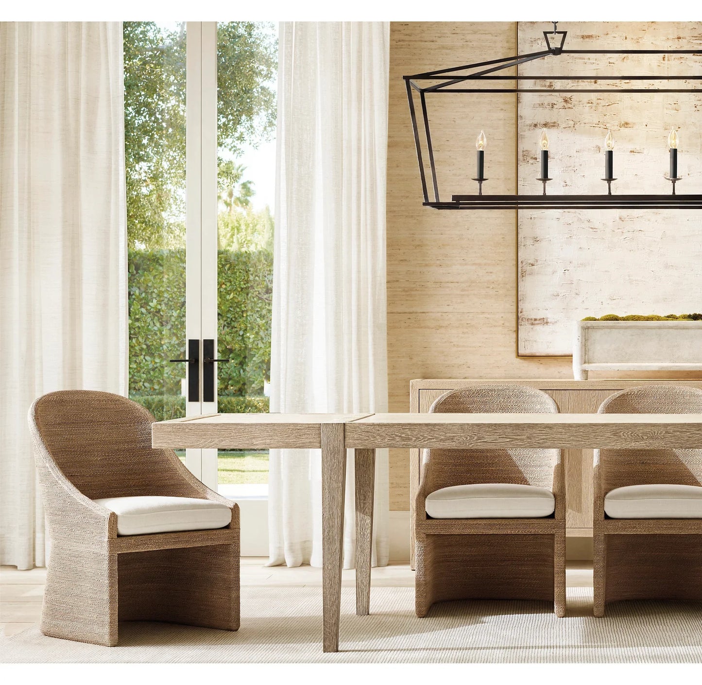 French Contemporary Extension Dining Table – Solid Wood Statement Piece by Re Home