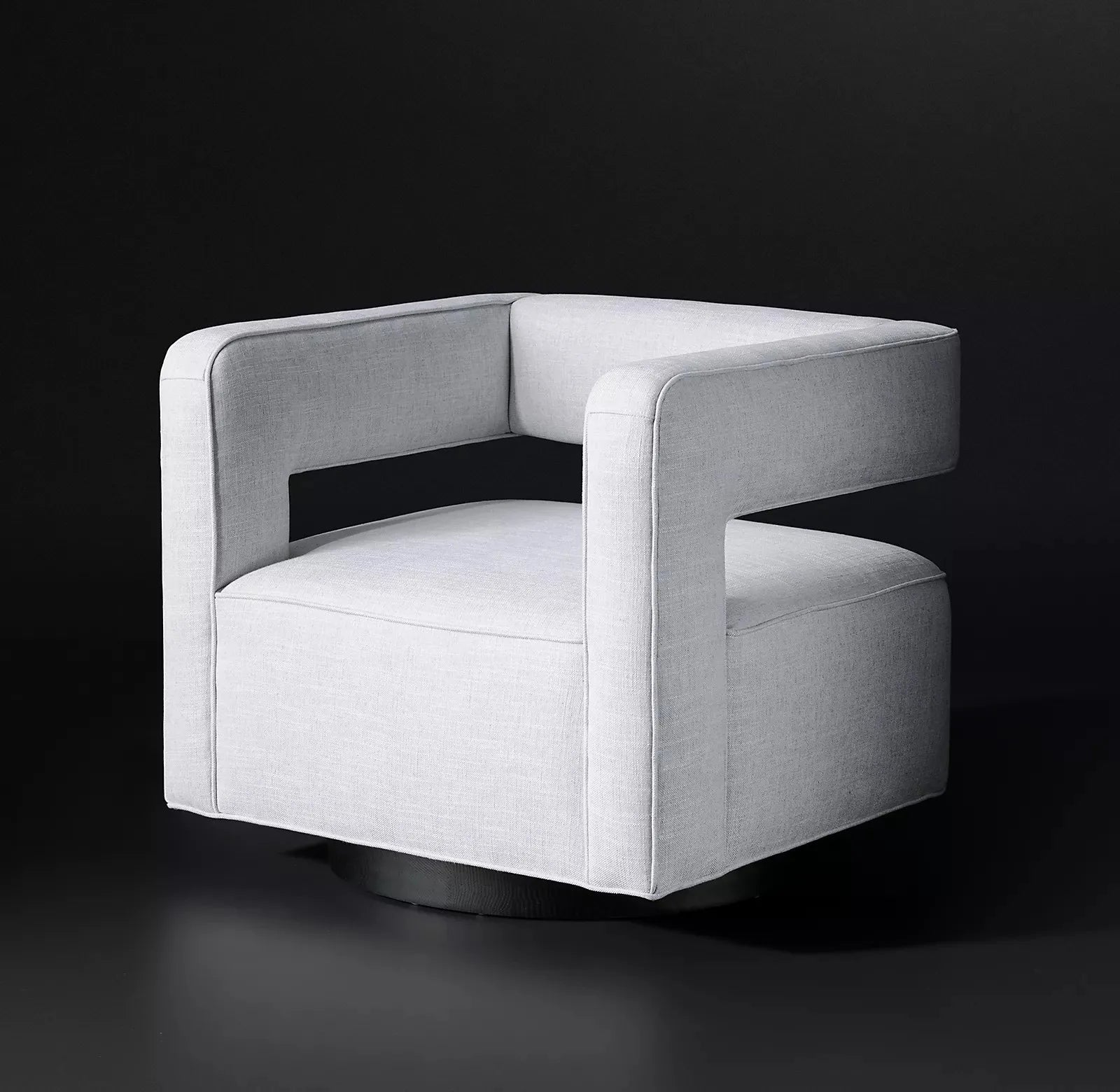 Swivel Chair – Cut-Out Open-Back with Metal Base – European Modern Luxury