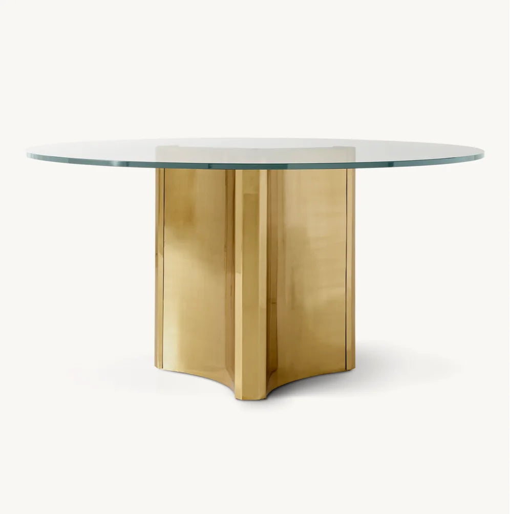 Round Dining Table – Lacquered Brass Dalton Italian Statement Piece