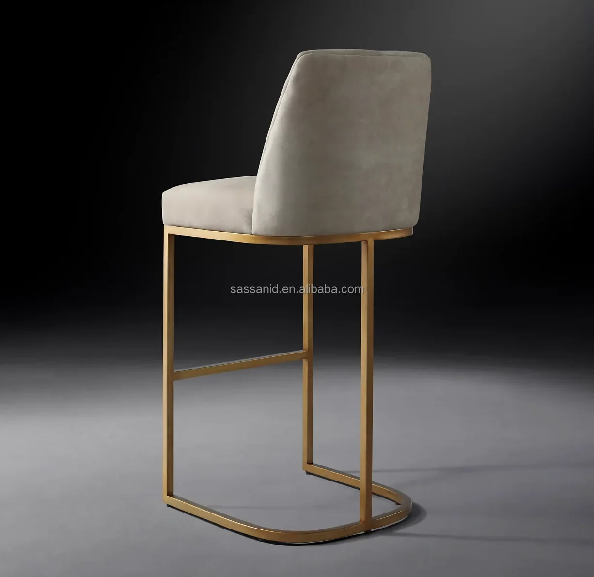 Emery Curved-Back Bar Stool – Midcentury Leather & Solid Oak Designer Furniture