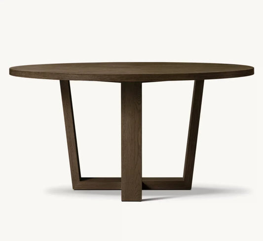 Montecito Round Dining Table – Solid Oak Brushed Finish Contemporary Statement Piece