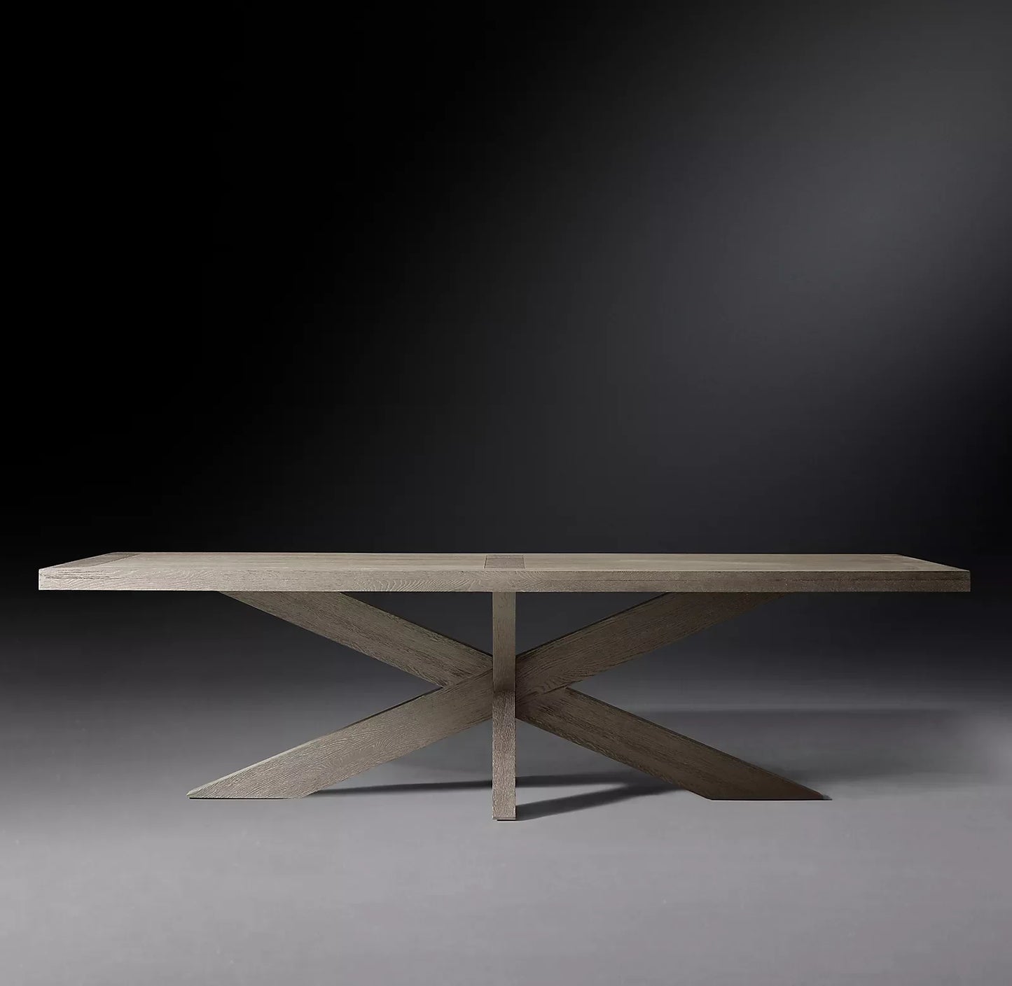 Rectangular Dining Table – X-base Solid Wood – French Art Deco Statement Piece