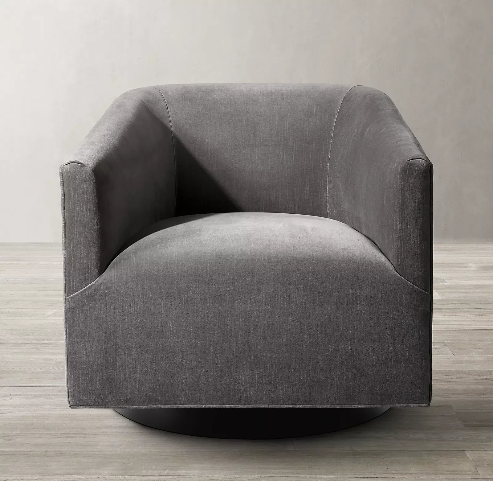 Shelter Arm Swivel Chair – Performance Fabric Midcentury Italian Designer Lounge Piece | 1600339623489
