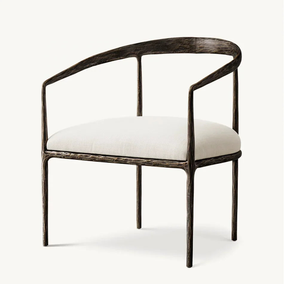 Curved Dining Chair – Solid Oak and Leather Re Home Midcentury Statement Piece