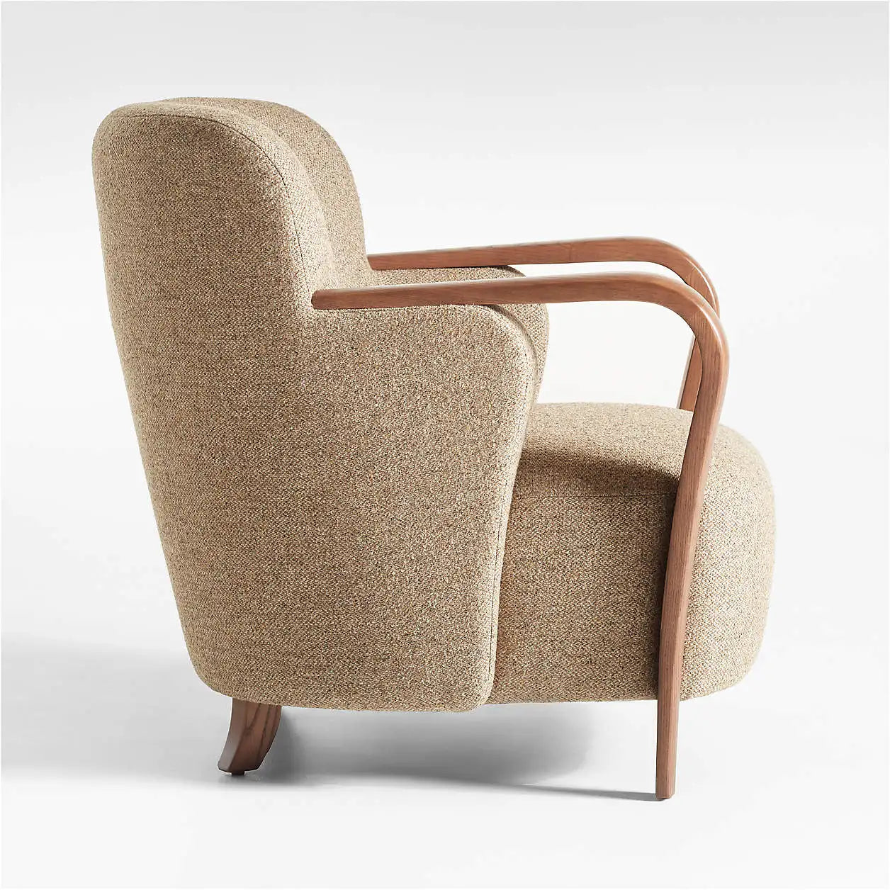 Accent Chair – Tufted Oak & Performance Fabric Modern | 1601099152302