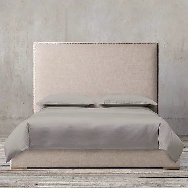 Fabric Bed with High Backrest – Cotton and Hemp Modern | B-01