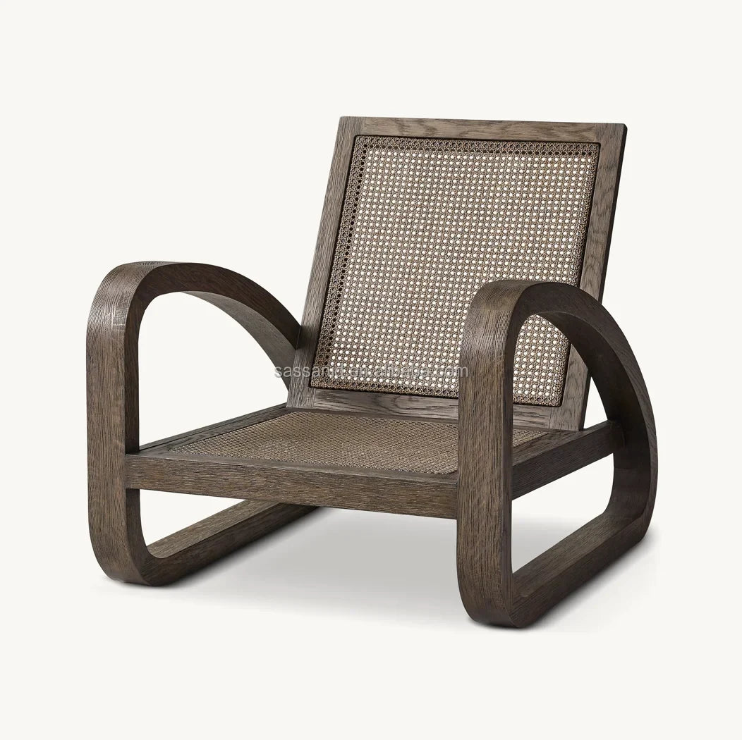 Pascal Lounge Chair – French Modernist Design in Oak and Performance Fabric