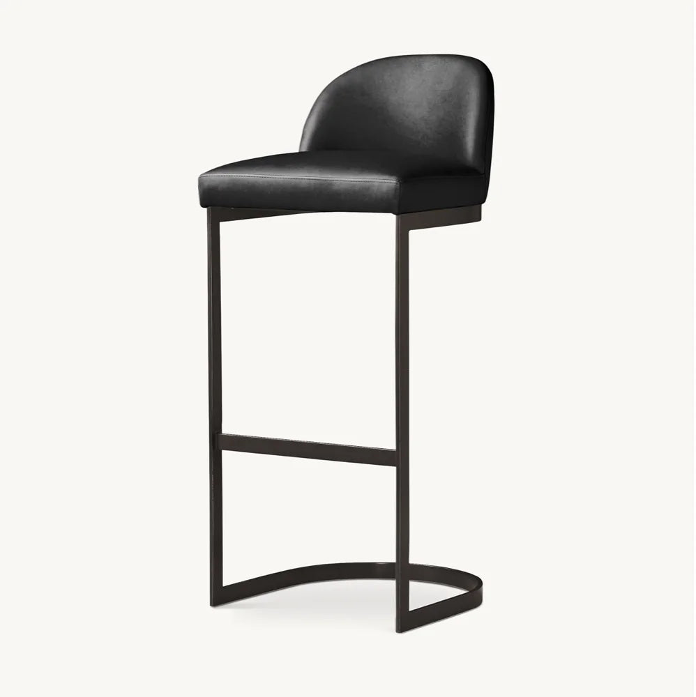 Modern Design Horseshoe Base Stool – Polished Chrome Luxury Bar & Counter Stool