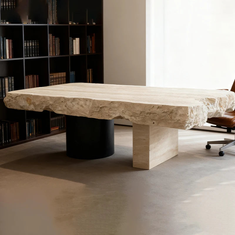 Luxury Rectangle Marble Coffee Table Modern Italian Style for Villa