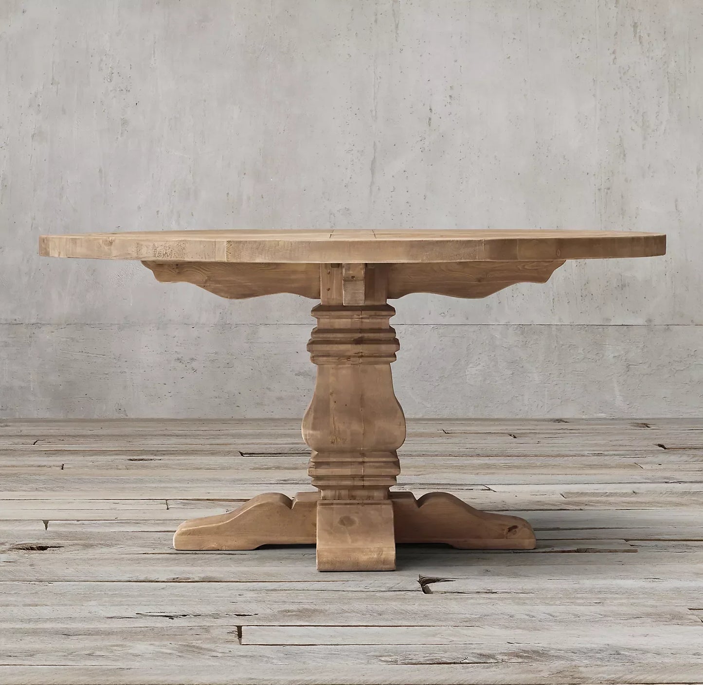 Round Trestle Dining Table – Salvaged Solid Wood Statement Piece by Re Home | 1600408007770