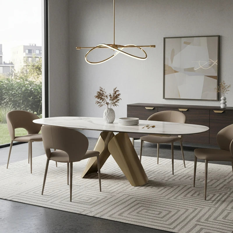 Luxury XT5413 Sintered Stone Extendable Dining Table Modern Italian Style for Villa