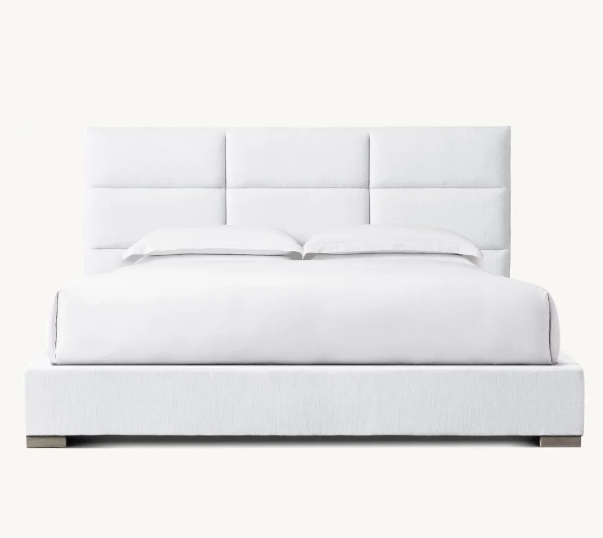 Tufted Panel Platform Bed – Custom Upholstered Fabric – Re Home