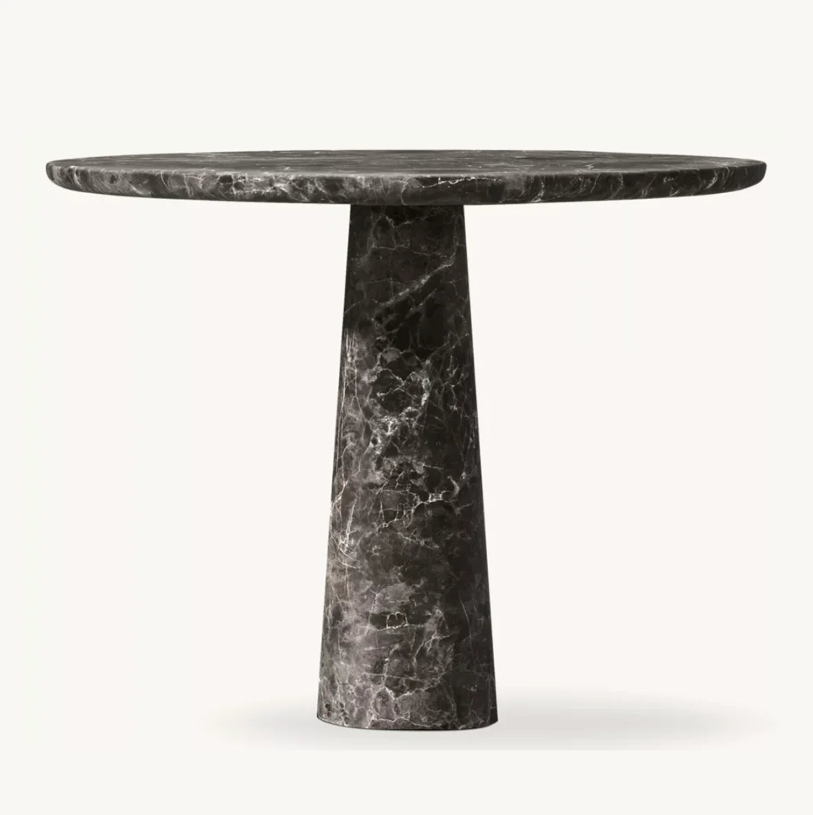 Round Dining Table – Honed Italian Carrara Marble Contemporary Statement Piece