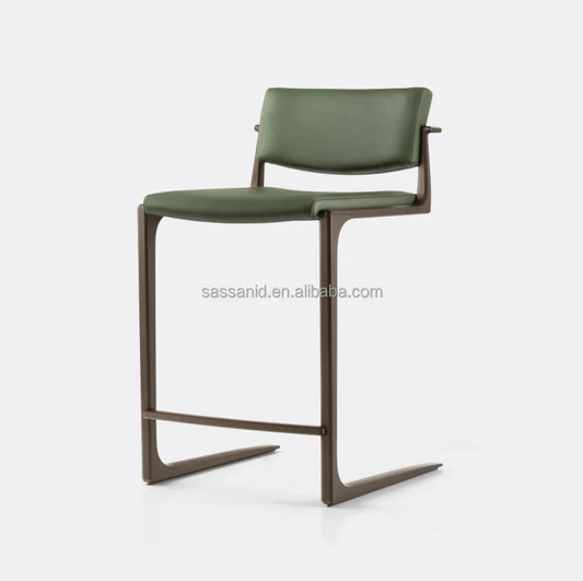 Contemporary Leather Counter Stool – Shadow Design Oak Statement Piece