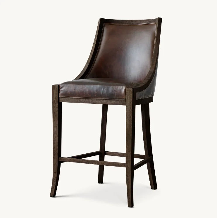 French Empire Bar & Counter Stool – Solid Oak Statement Piece | 1600899573495