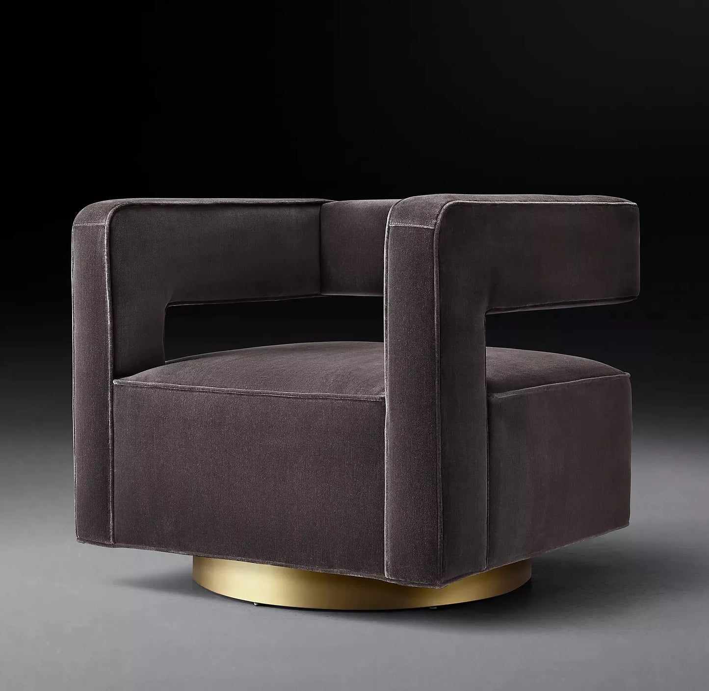 Swivel Chair – Cut-Out Open-Back with Metal Base – European Modern Luxury