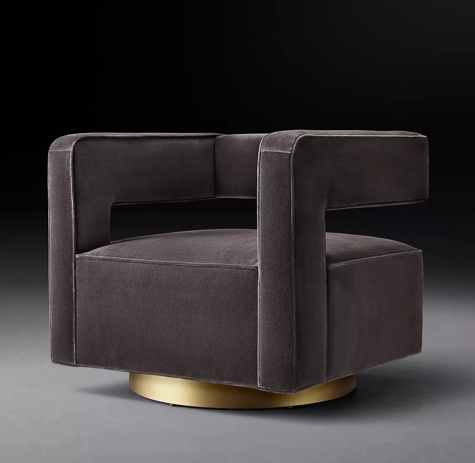 Swivel Chair – Cut-Out Open-Back with Metal Base – European Modern Luxury