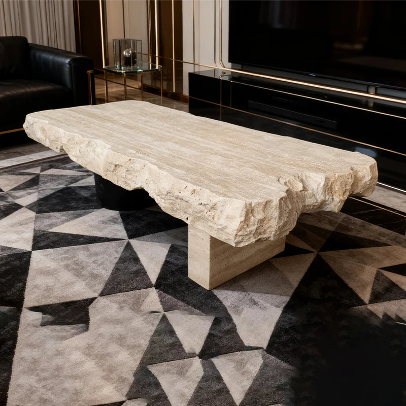 Luxury Rectangle Marble Coffee Table Modern Italian Style for Villa