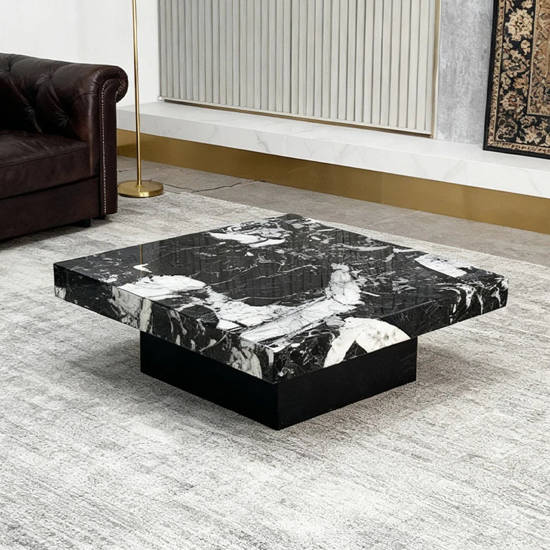 Luxury Square Marble Coffee Table Modern Italian Style for Villa