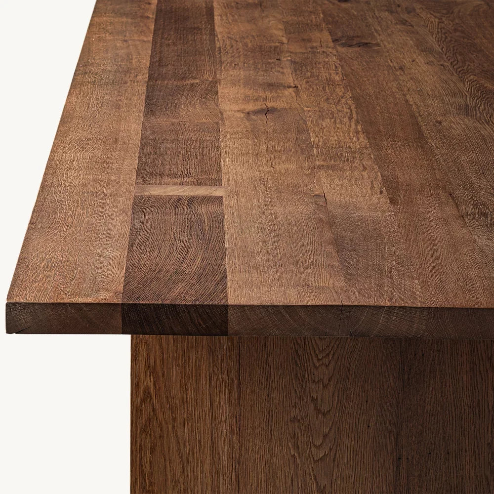 Cracking Oak Rectangular Dining Table – Brule Umber Statement Piece