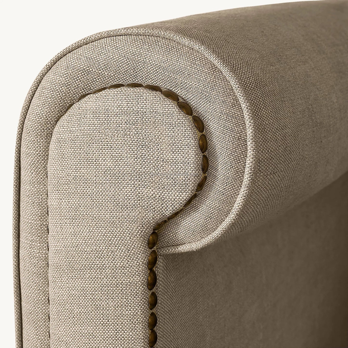 Vendome Fabric Panel Bed – Sculptural Sand Upholstered Statement Piece