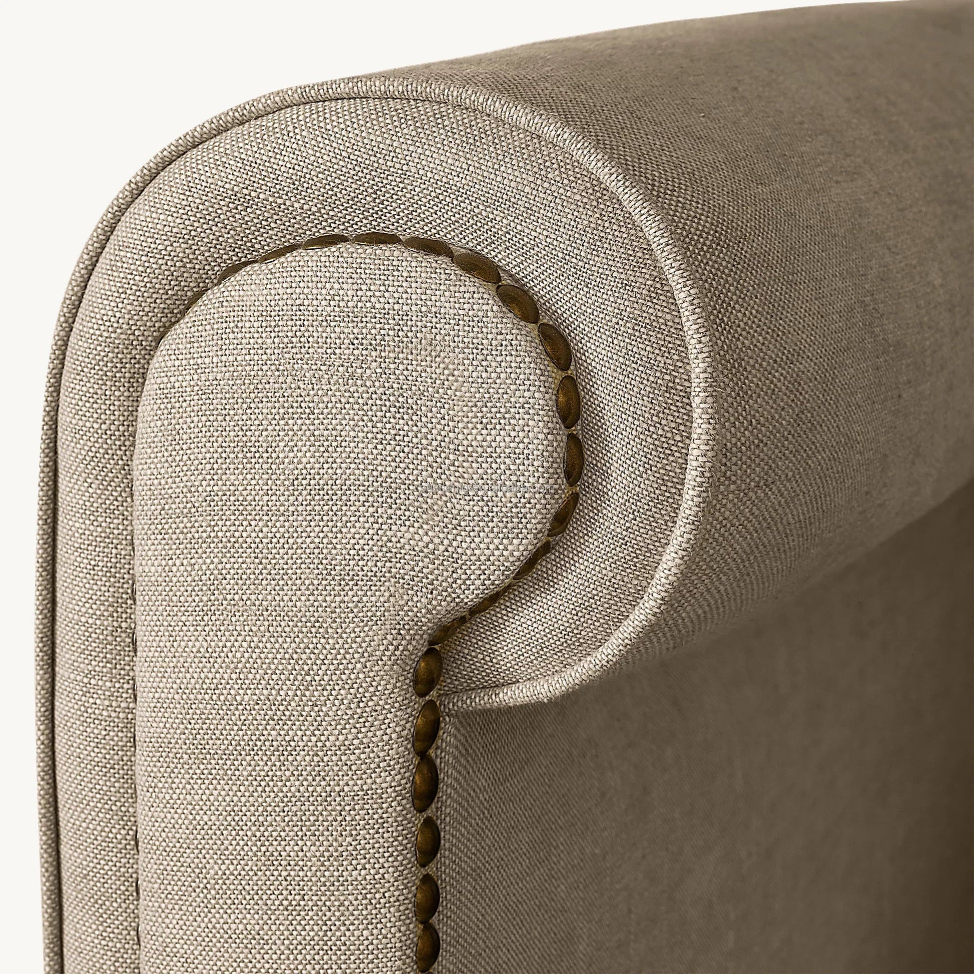 Vendome Fabric Panel Bed – Sculptural Sand Upholstered Statement Piece