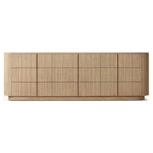 Sideboard Cabinet 9-Drawer 71-87 inch – Solid Birch Wood American Vintage Artisan Piece | 1601647146871