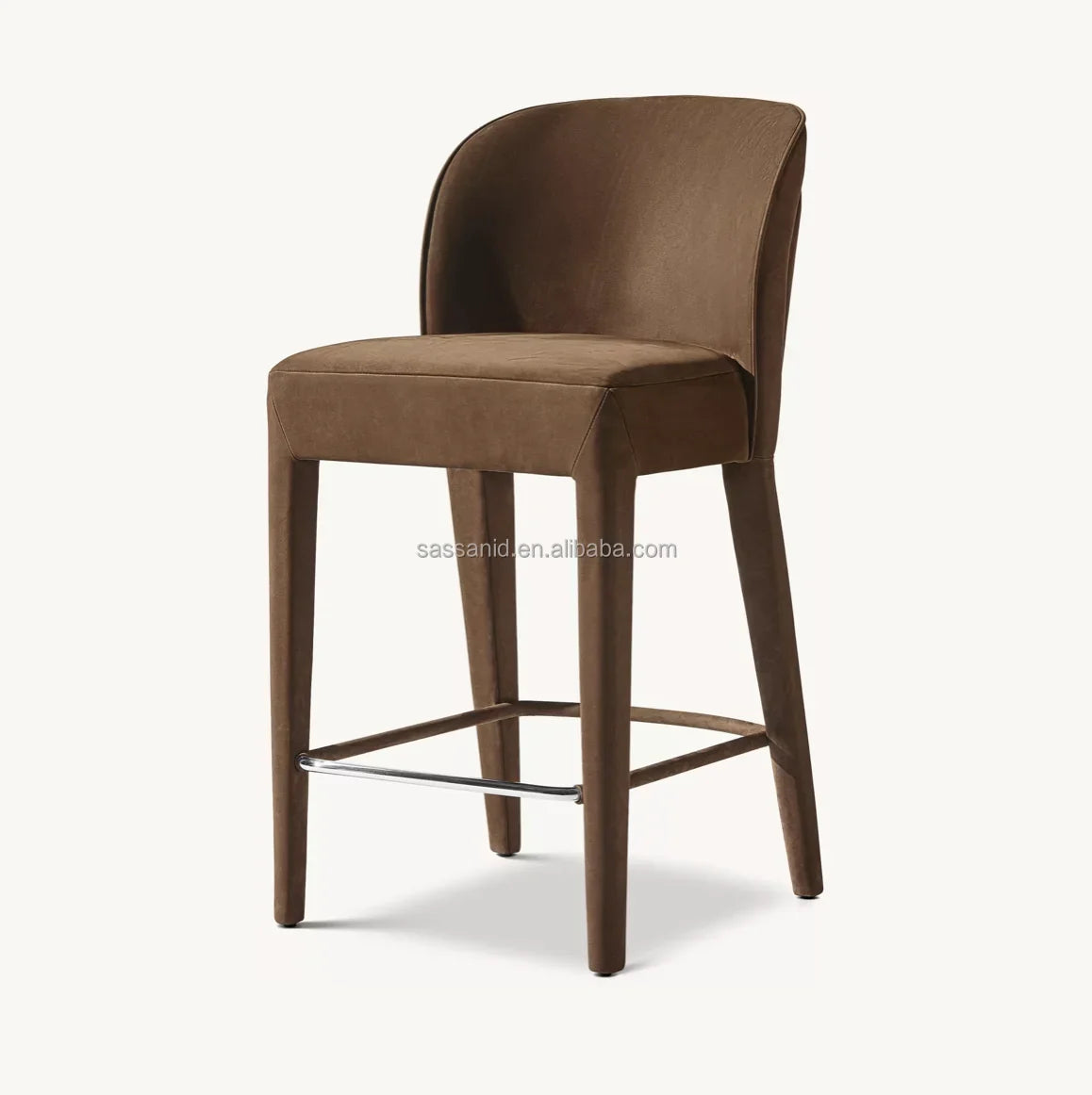 Leather Bar & Counter Stool – Belgian-Inspired Cocoa Blair Modern